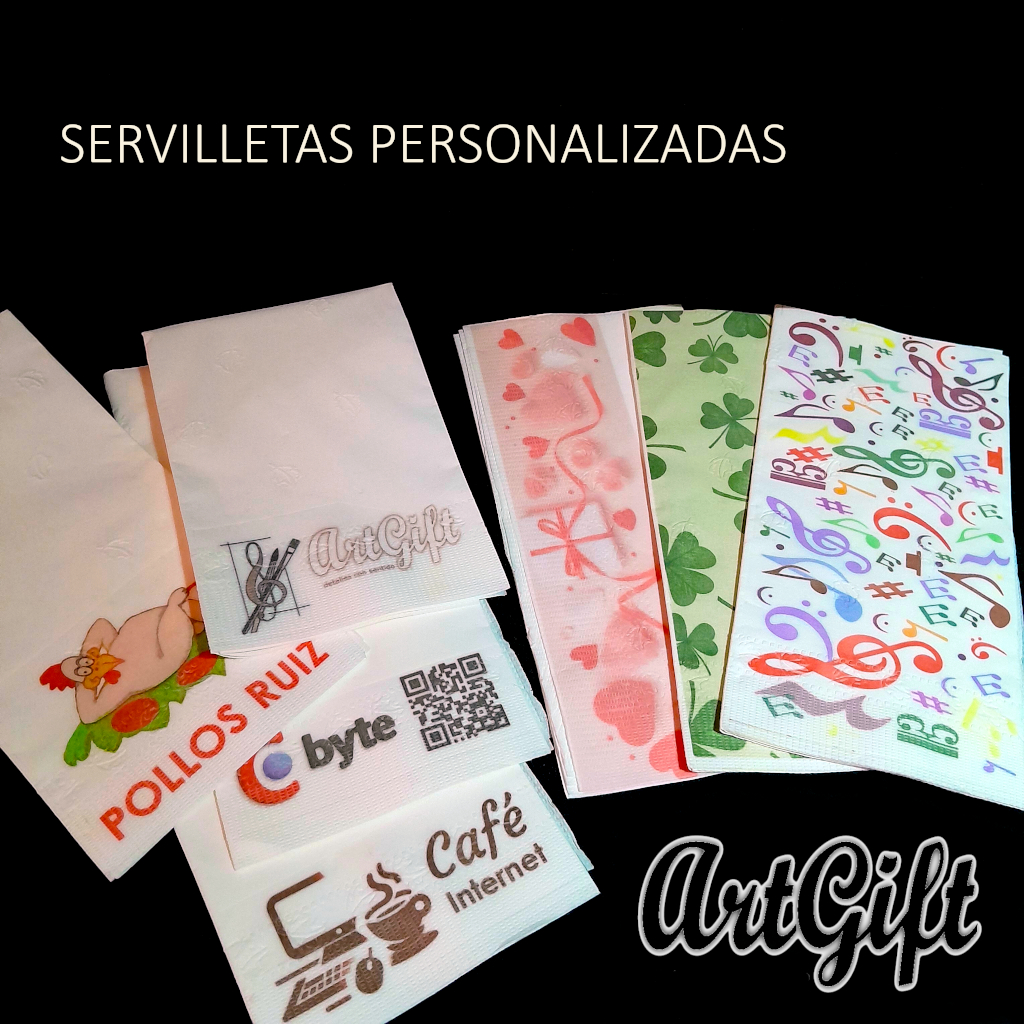 Servilletas impresas con diversos motivos decorativos
